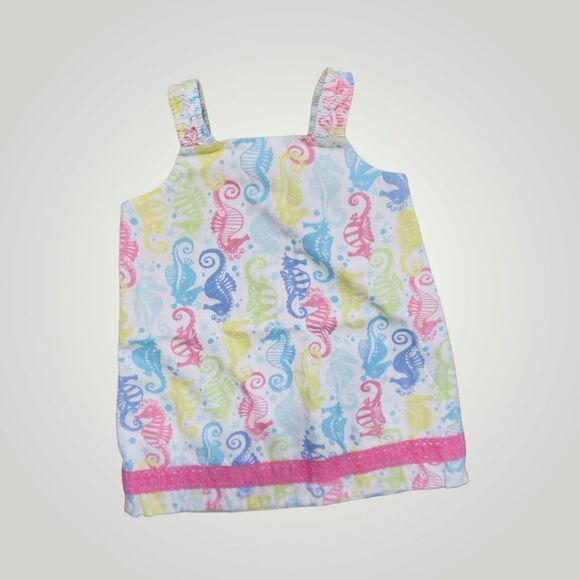 Vintage Hartstrings plaid and sea horse Reversible dress size 24M - Picture 6 of 7